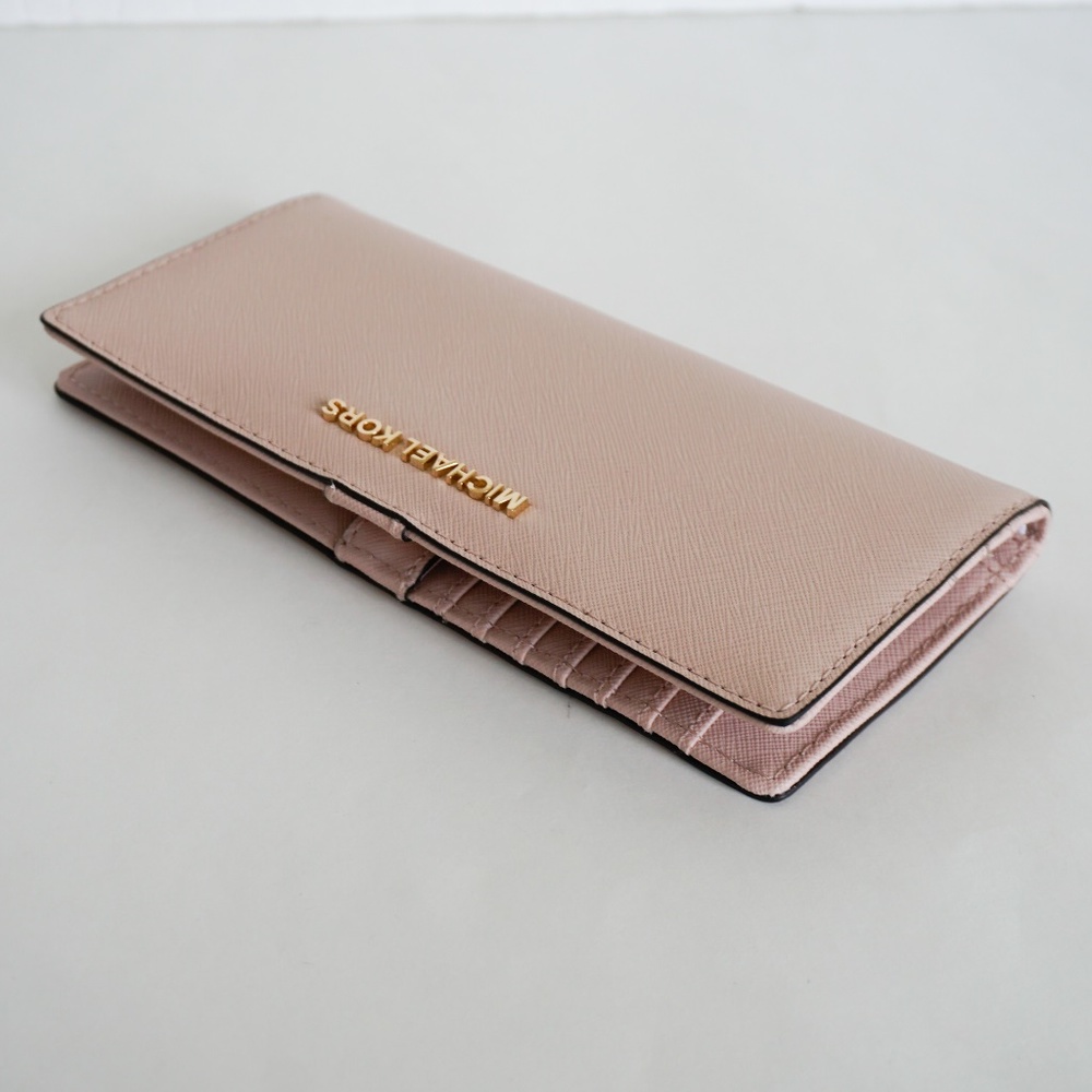 Michael Kors Jet Set Flat Slim Bifold Wallet Pink